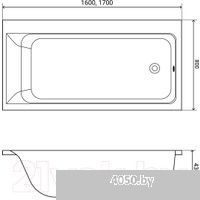 Lauter Seraphina 170x80 2112170R (с ножками, лицевым и торцевым экранами)