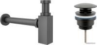 Wellsee Drainage System 182110003 (сифон, донный клапан, матовый черный)