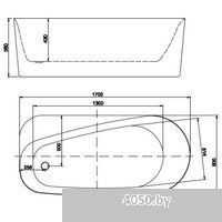 Aquatek Прима 80x170 AQ-1115780 (белый глянцевый, с ножками и сливом)