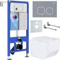 Roxen Boro в комплекте с инсталляцией StounFix Dual Fresh 6 в 1 966418 (кнопка: серый бетон)