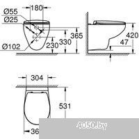 Grohe Bau Ceramic 39351000 + 10.702.450.02.10 (с микролифтом)