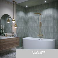 Wellsee Collaro 170x80 28910104R (пристенная ванна белый глянец, экран, ножки, сифон-автомат золото)