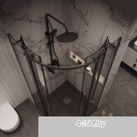 Grossman Classic 100x100x195 301.K33.04.1010.21.00 (черный матовый/прозрачное стекло)