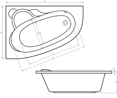 Ванна Banoperito Laura 170x100 R