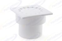 Сливной трап вертикальный D 110 решетка пласт. 150х150 мм, белый РосТурПласт