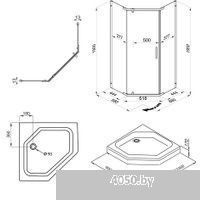 Triton Дека-Блэк 90x90 (черный, с поддоном)