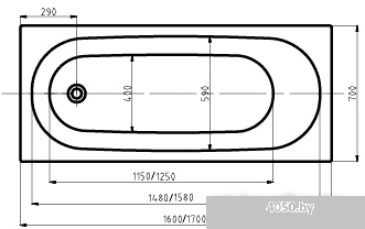 Ванна Aquatek Оберон 170x70 R (с экраном)