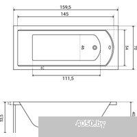 Lauter Amelia 160х70 21204060 (с ножками, лицевым черным и торцевым экраном)