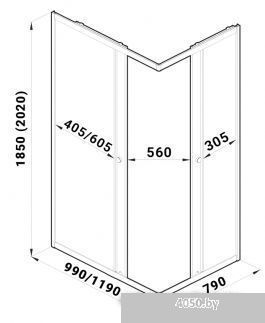 Triton Вента Блэк А1 100х80 (прозрачное стекло)
