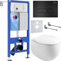 Roxen Egg в комплекте с инсталляцией StounFix Dual Fresh 6 в 1 964195 (кнопка: черный матовый)