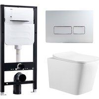 Oliveeka YJ2303 + система смыва RIMLESS + панель смыва 021 (сталь)