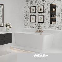 Wellsee Bromance 170x78 23160403R (пристенная ванна (левая) белый глянец, экран, ножки, сифон-автома