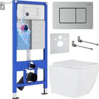 Roxen Cube в комплекте с инсталляцией StounFix Dual Fresh 6 в 1 968436 (кнопка: сатин)