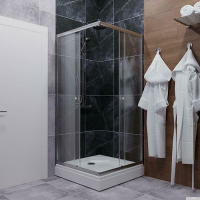 Triton Вента Хром А1 100х100 без поддона (прозрачное стекло)