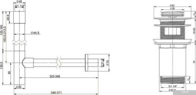 Wellsee Drainage System 182116001 (сифон, донный клапан, золото)
