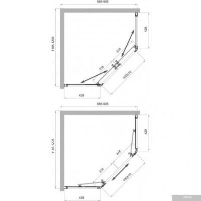 BelBagno UNO-195-PH-2-120/90-C-Cr