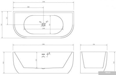 Ванна Abber 170x75 AB9316