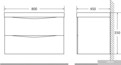 BelBagno Тумба под умывальник Marino-800-2C-SO-WO-P (rovere bianco)