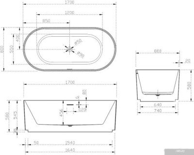Ванна Abber 170x80 AB9325-1.7