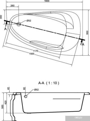 Ванна Cersanit Joanna New 160x95 (правая)