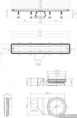 Трап/канал Pestan Confluo Premium Black Glass Line 750 Gold
