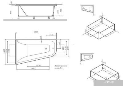 Ванна AM.PM Spirit W72A-160L100W-A2 (с каркасом)