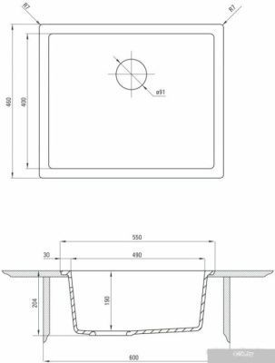 Кухонная мойка Deante Corda Flush ZQA A10F (алебастровый)