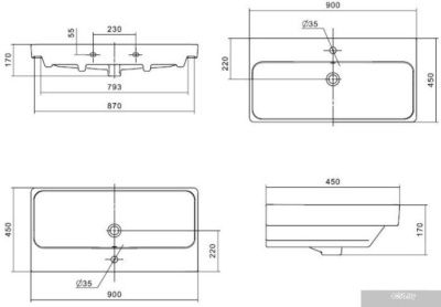 Акватон Тумба с умывальником Сканди 90 1A251901SD010+1WH501629