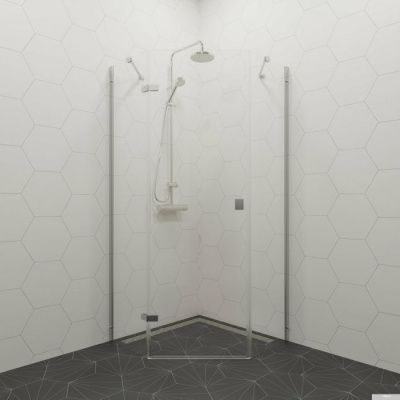 Triton Сигма Хром А1 90х90 без поддона (прозрачное стекло)