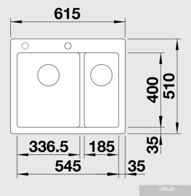 Кухонная мойка Blanco Pleon 6 Split (темная скала) [521690]