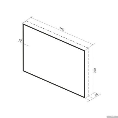 Wellsee Зеркало с фоновой LED-подсветкой 7 Rays' Spectrum 172200950, 75 х 60 см (с сенсором и регули