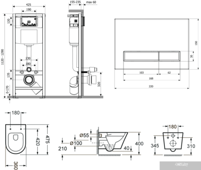 Унитаз Lavinia Boho Biore Compacto Rimless 6 в 1 77040085