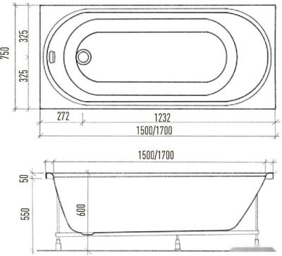 Ванна Eurolux Oberony 170x75