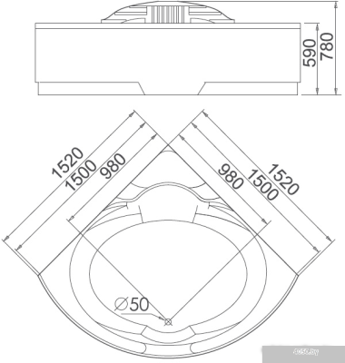 Ванна Gemy G9082 B 152x152