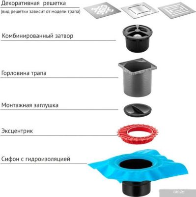Berges Wasserhaus Zentrum Norma 100x100 090462 (матовый хром)