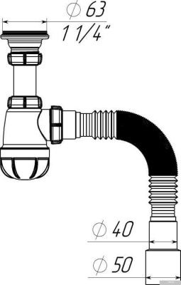 Сифон Aquant S1015-35-MR