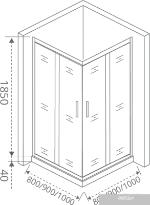 Душевой уголок Good Door Latte CR 80x80 (матовое стекло) [Latte CR-80-G-WE]