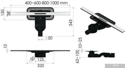 Трап/канал Berges Wasserhaus Simpel 1000 091113 (хром глянец)