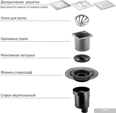 Berges Wasserhaus Platz Antik 100x100 090060 (матовый хром)