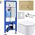Roxen Simple compact в комплекте с инсталляцией StounFix Dual Fresh 6 в 1 968084 (кнопка: браширован