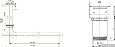 Wellsee Drainage System 182101004 (сифон, выпуск, хром)