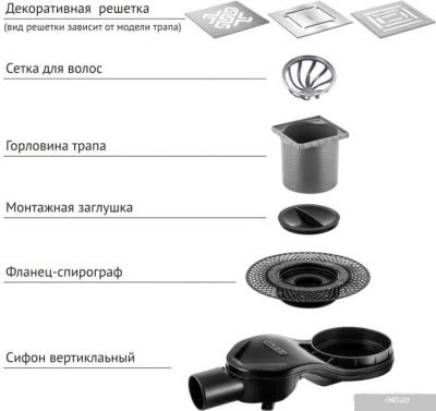 Berges Wasserhaus Platz Norma 100x100 090158 (матовый хром)