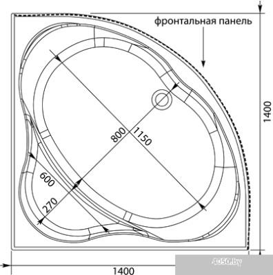 Ванна Aquanet Palau 140x140