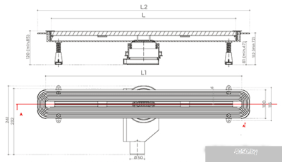 Трап/канал Pestan Slim Line 300 мм