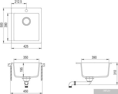 Кухонная мойка Aquasanita Simplex SQS100W (cerrus 120)