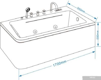 Ванна Grossman GR-17095-1R 170x95 (с каркасом с гидромассажем)