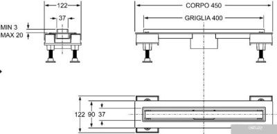 Трап/канал Bonomini L40 6825KX40S