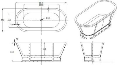 Ванна BelBagno BB35-CF36 168х78
