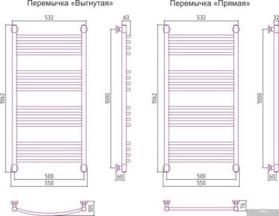 Полотенцесушитель Сунержа Богема+ 1000x500 30-0220-1050