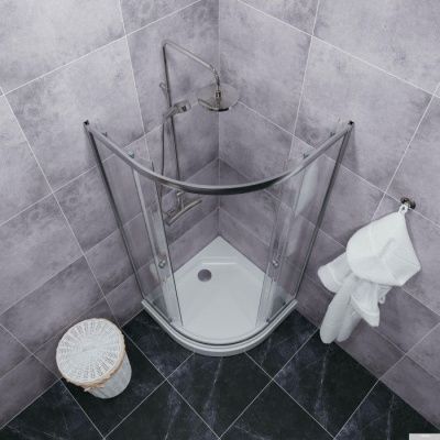 Triton Альфа Хром А1 90х90 без поддона (прозрачное стекло)